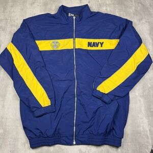 Vintage US Navy Windbreaker Mens Size Medium Two Tone Skater